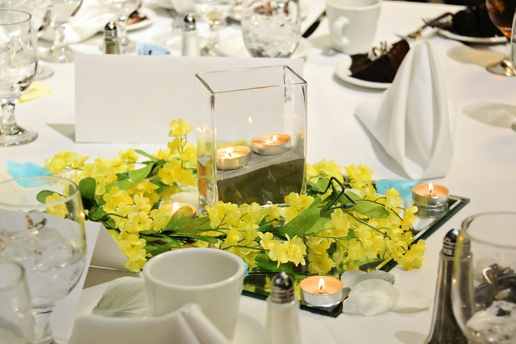 Real event table inspiration with flowers and candlelight
